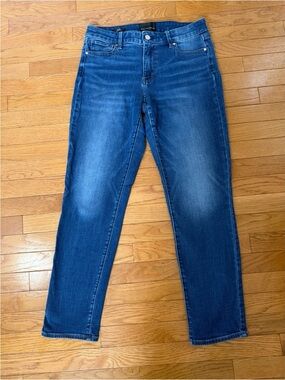 White House Black Market Blue Mid-Rise Everyday Soft Denim Slim Jeans